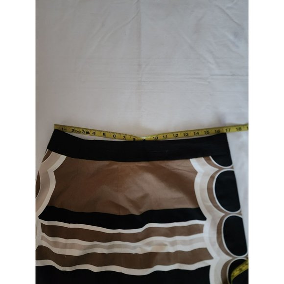 Merona Collection Women's Geometric Print Pencil Cut Skirt Beige/Black Size 16 - Picture 7 of 9